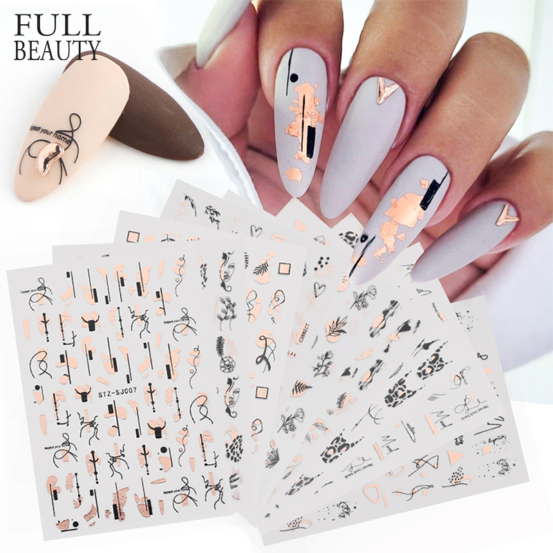 Nail Art Full Design - Juego de 9 Uds de pegatinas