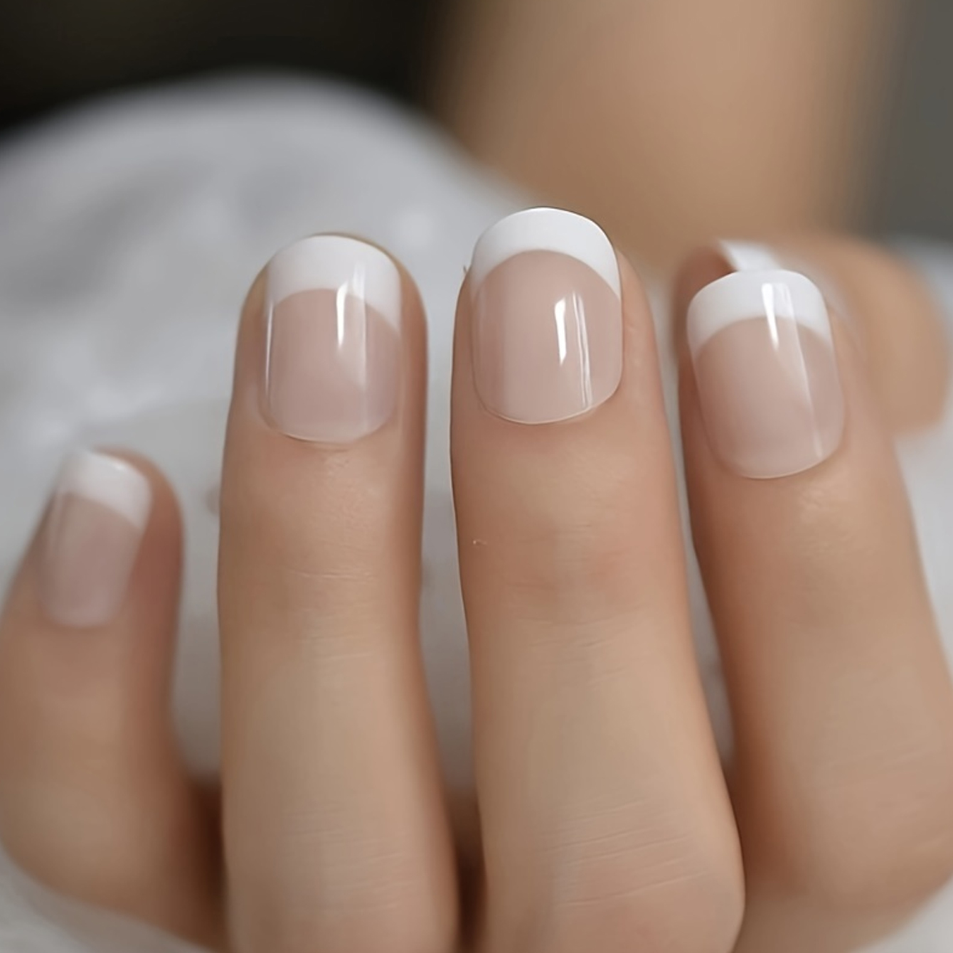 Nail Art French Nails - 24 Uñas Postizas Francesas Blancas con