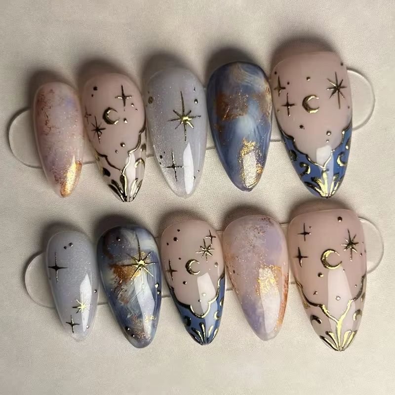 Nail Art French Nails - Juego de 24 Uds de uñas