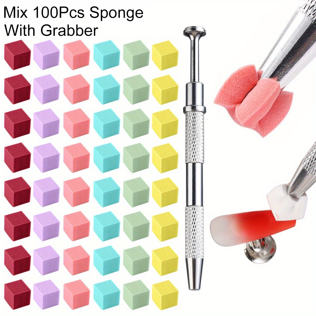 Nail Art Kaki - Juego de esponjas cuadradas para decoración