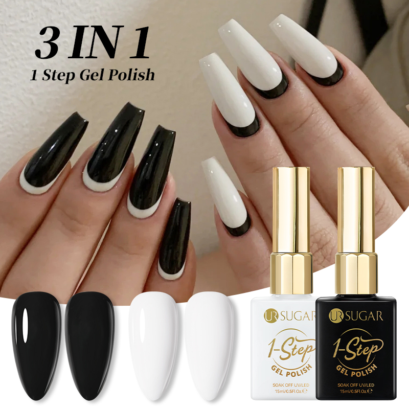 Nail Art One Stroke - UR SUGAR 15ml negro blanco 1