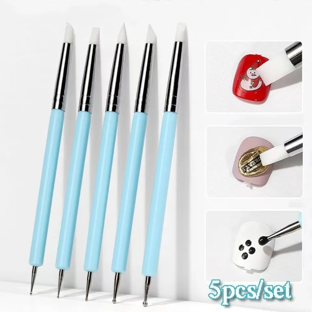 Nail Art Kaki - Juego de 5 Herramientas de Silicona