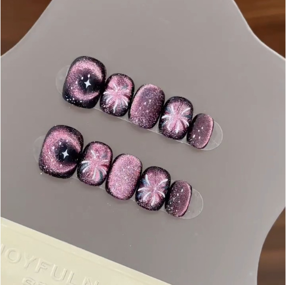Nail Art Cat Eye - 10 Uds. De uñas postizas de