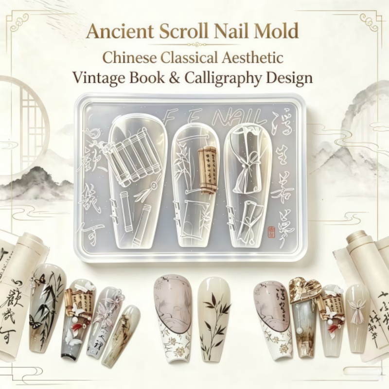 Nail Art Vintage - Molde de Silicona 3D para Uñas
