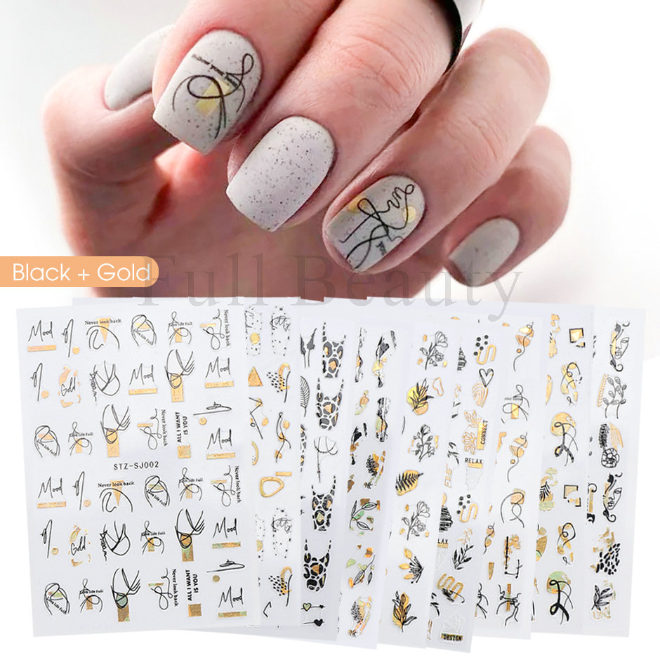 Juego de 9 Uds de pegatinas pa - Nail Art Full Design reseña y precio