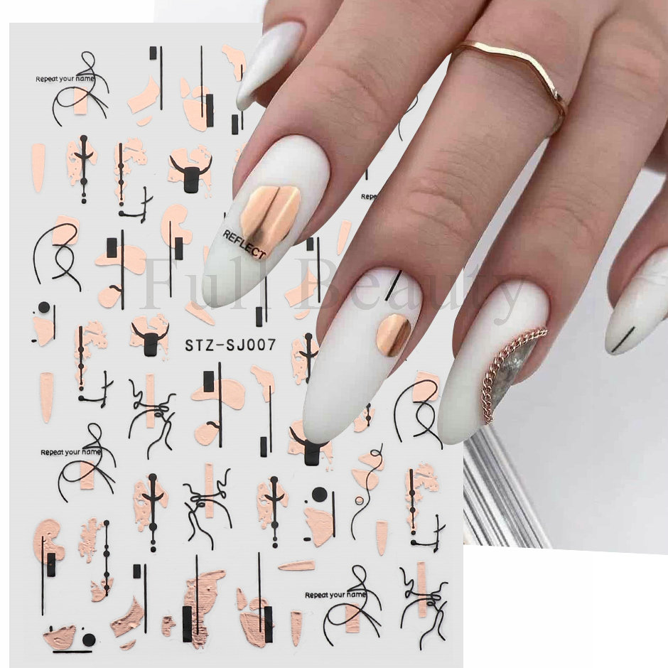Juego de 9 Uds de pegatinas pa - Nail Art Full Design reseña y precio