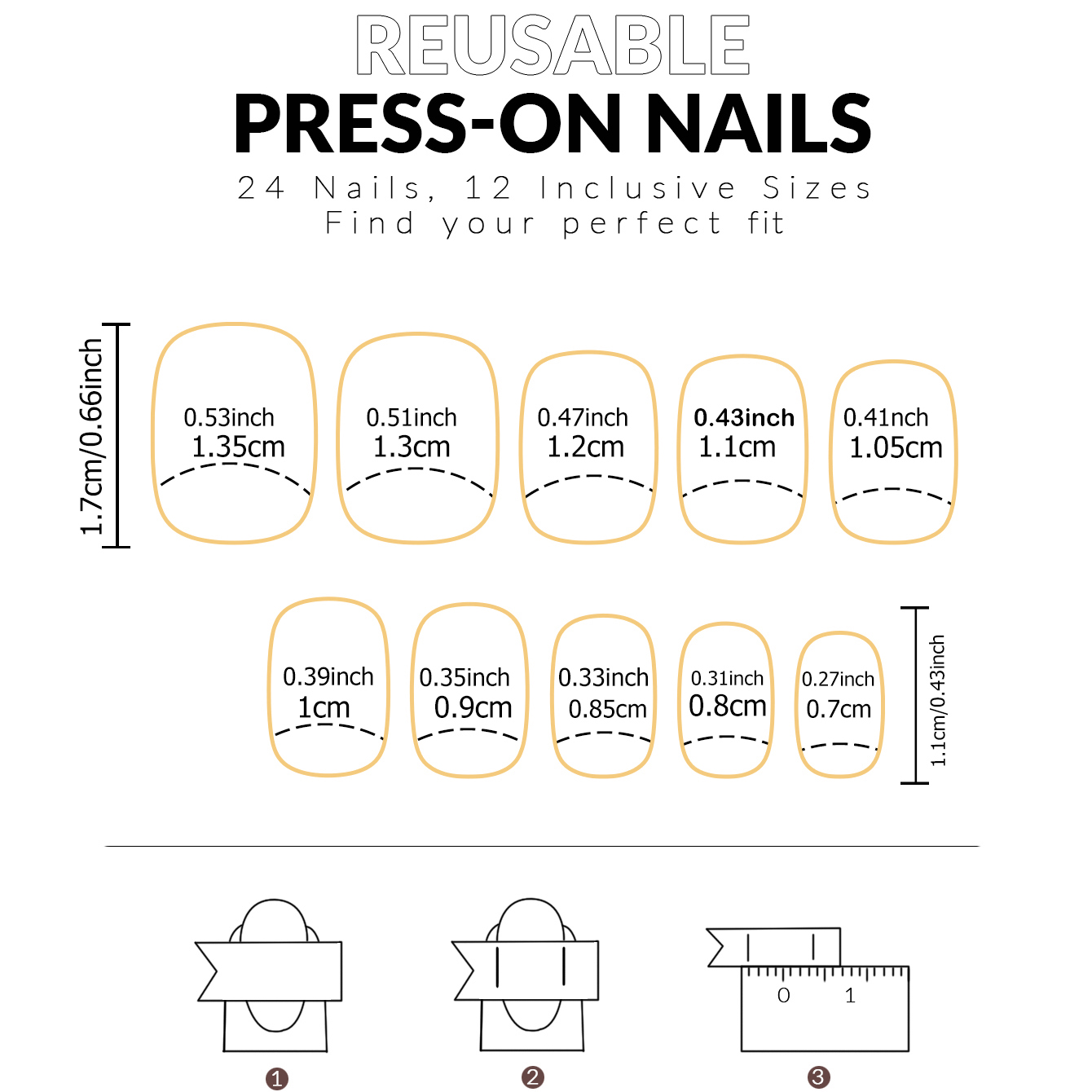 24 Uñas Postizas Francesas Bla - Nail Art French Nails reseña y precio