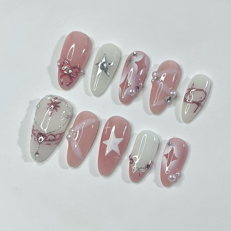 Juego de 24 Uds de uñas cortas - Nail Art French Nails reseña y precio