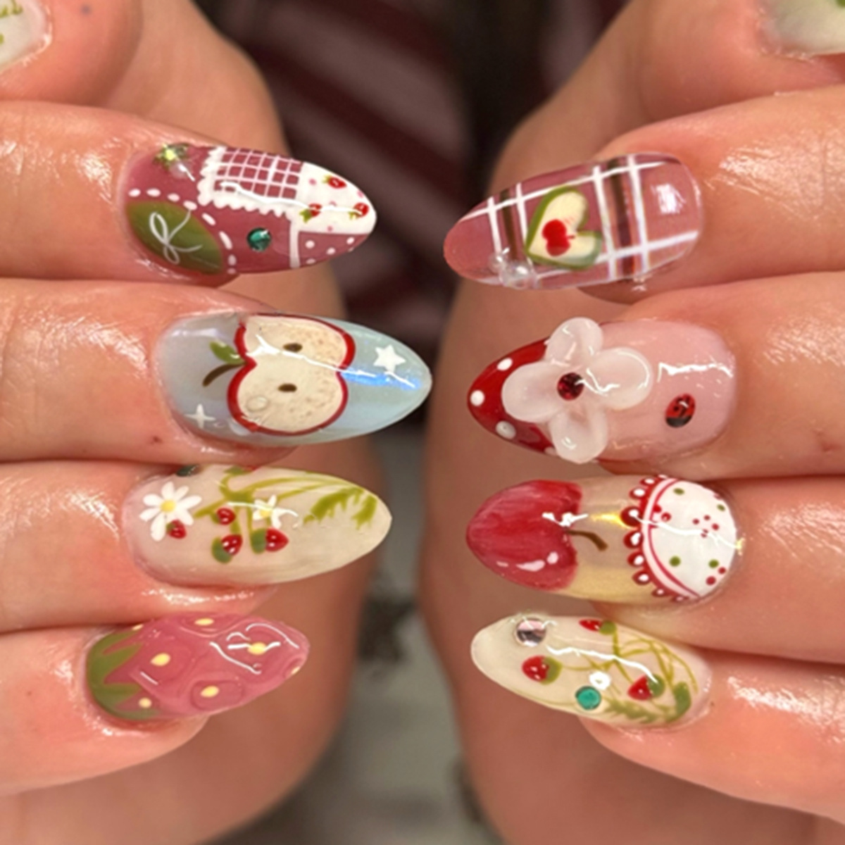 24 Uñas Postizas Largas Almend - Nail Art Full Design reseña y precio