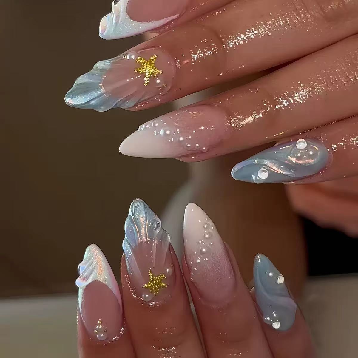 24 Uñas Postizas Cortas Ovalad - Nail Art French Nails reseña y precio