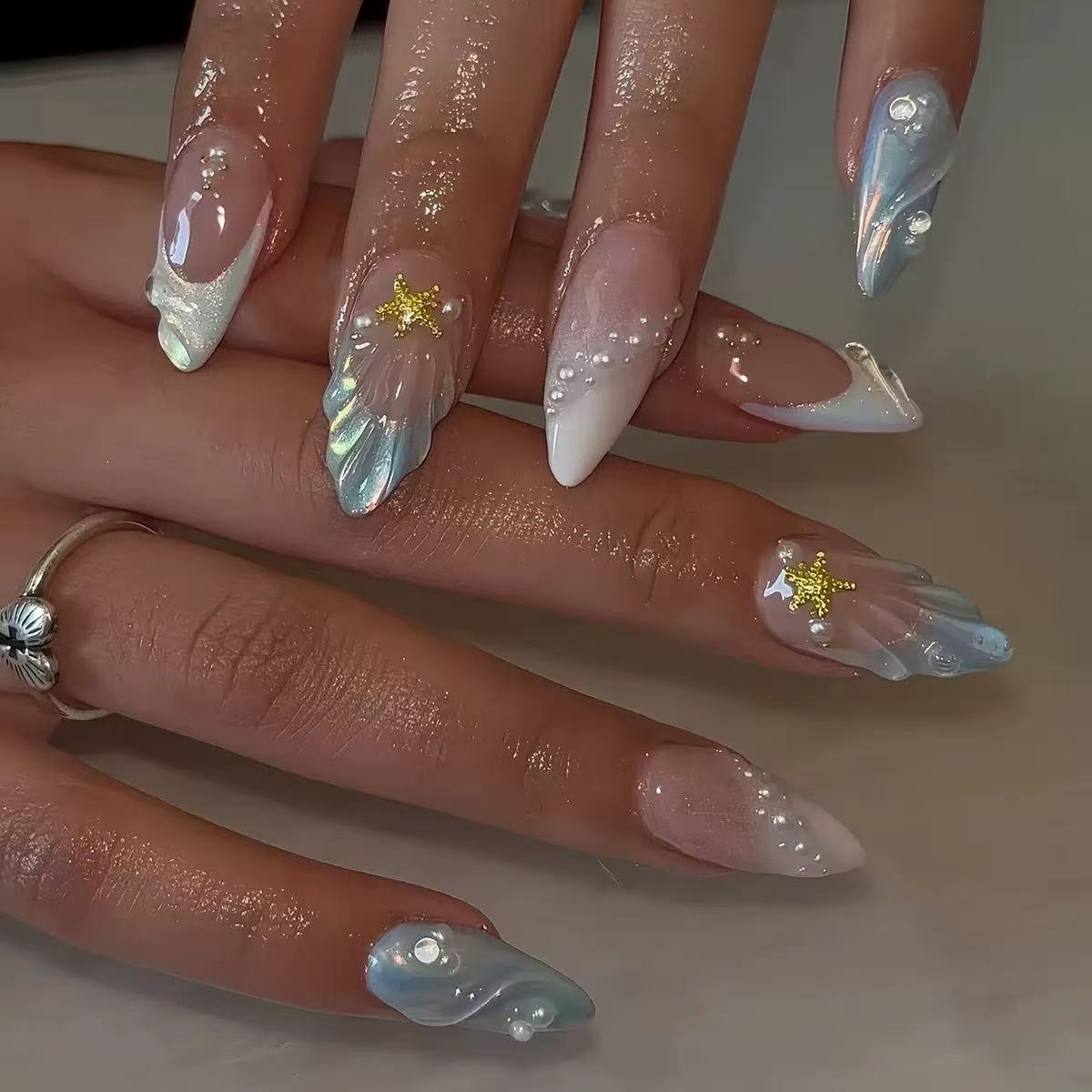 24 Uñas Postizas Cortas Ovalad - Nail Art French Nails reseña y precio