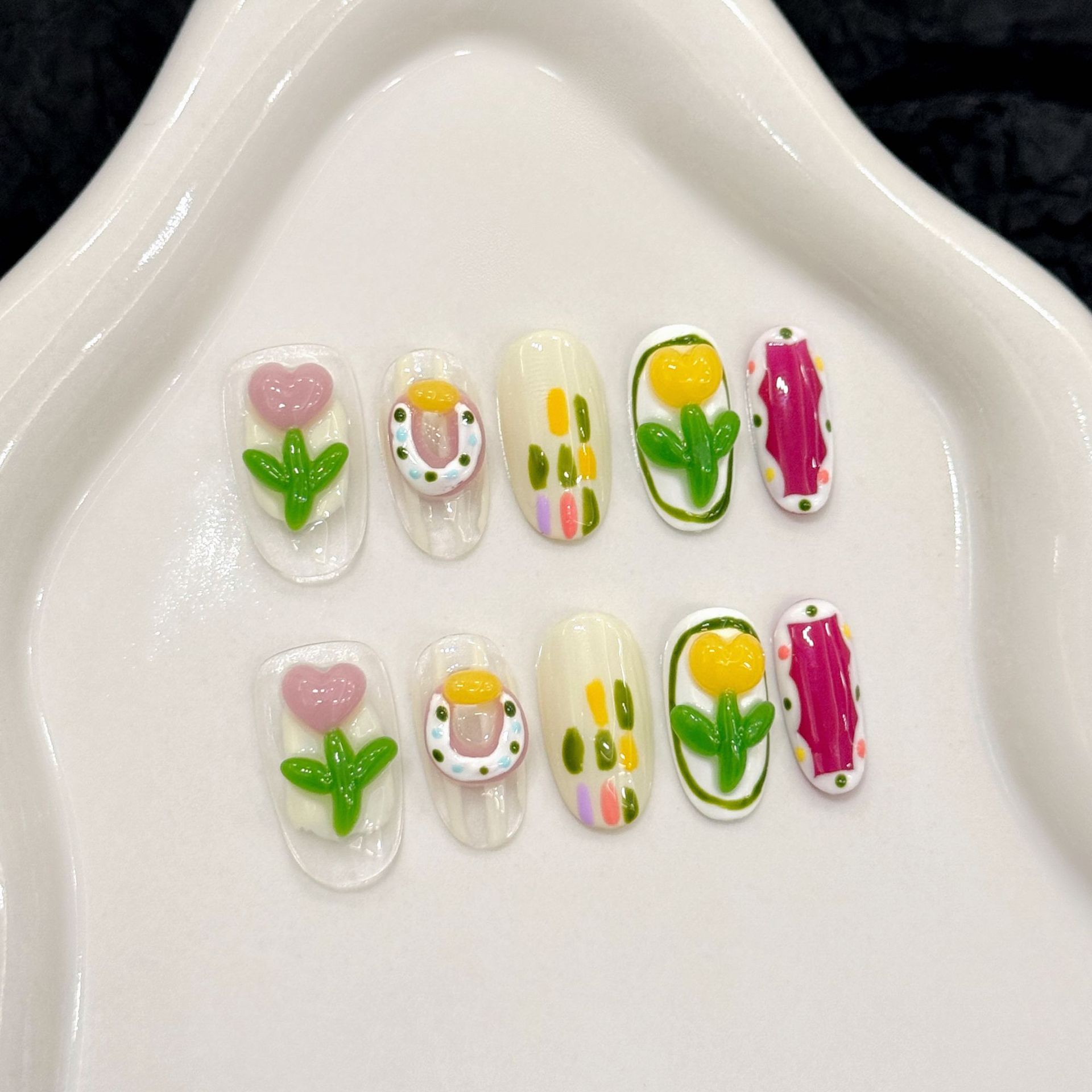 10 Uds. De uñas postizas hecha - Nail Art Cat Eye reseña y precio