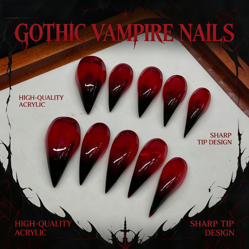 10 Uds. de uñas postizas ultra - Nail Art Vampire reseña y precio