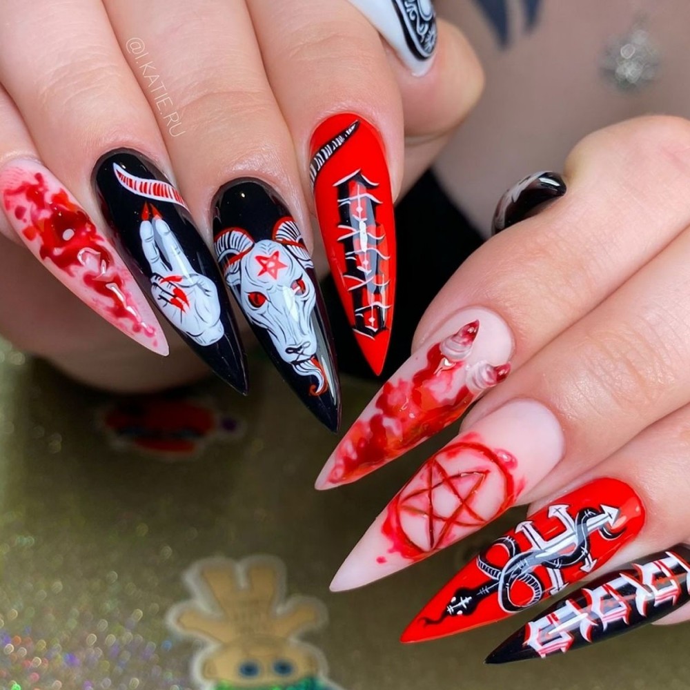 24 Uñas Postizas Largas Estilo - Nail Art Vampire reseña y precio