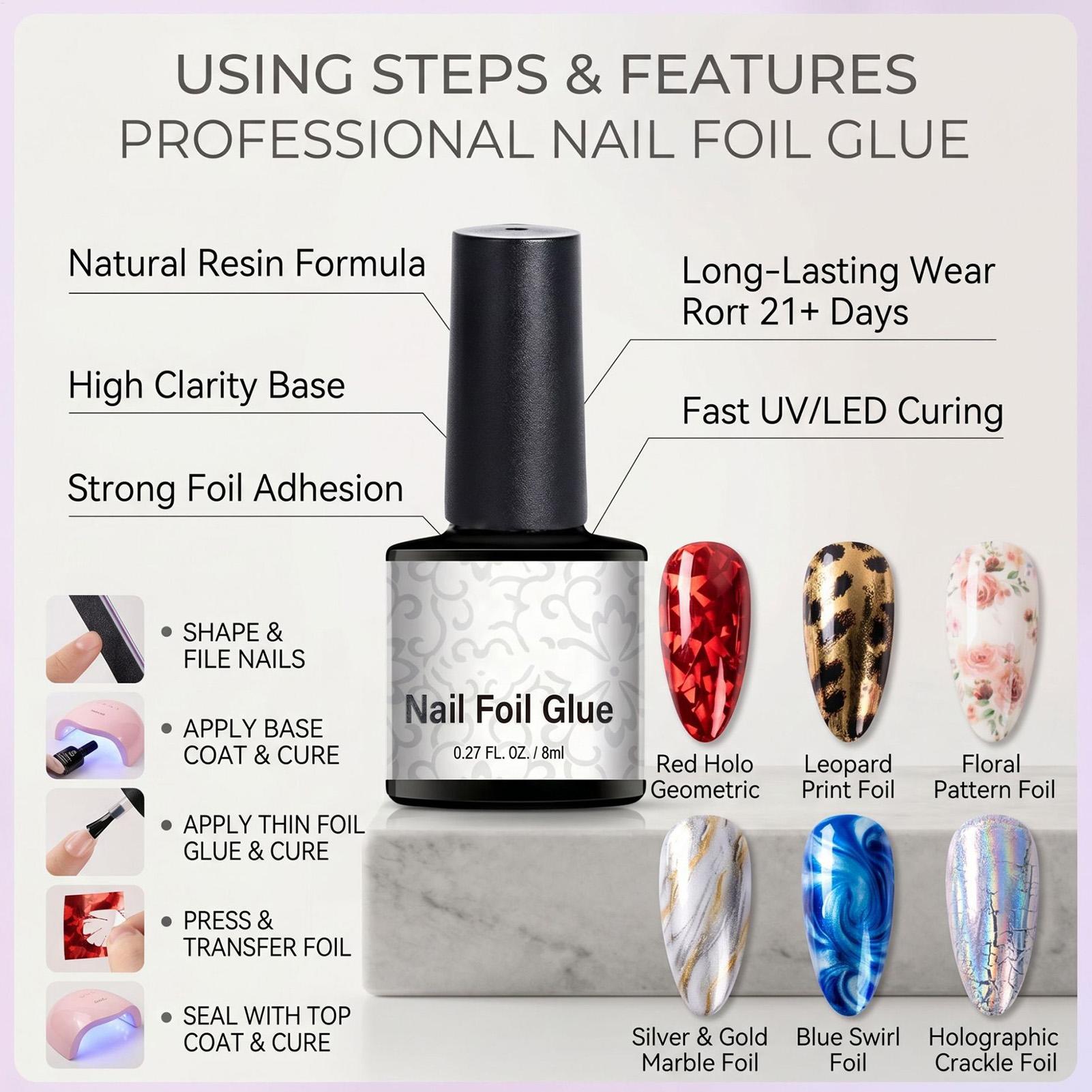 Pegamento para Láminas de Uñas - Nail Foil Transfer reseña y precio