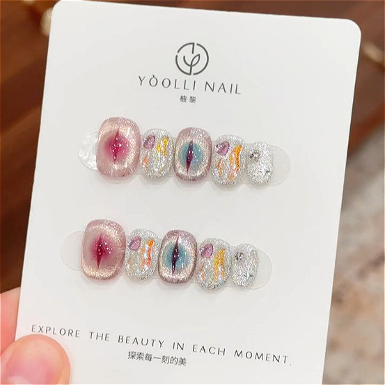 10 Uds. De uñas postizas de ca - Nail Art Cat Eye reseña y precio