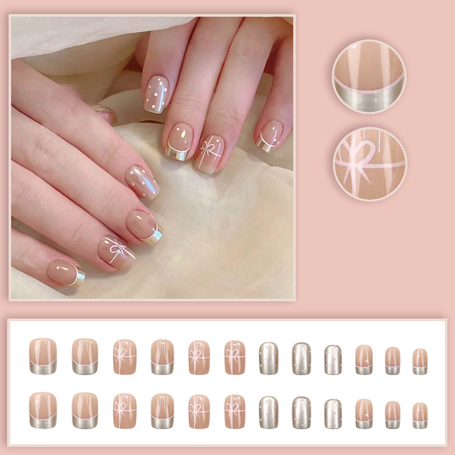 Uñas postizas cortas cuadradas - Nail Art French Nails reseña y precio