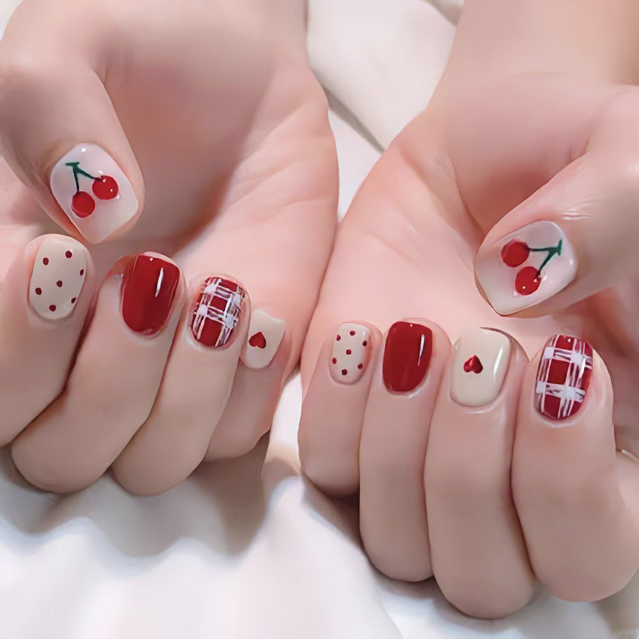 Uñas postizas cortas cuadradas - Nail Art French Nails reseña y precio