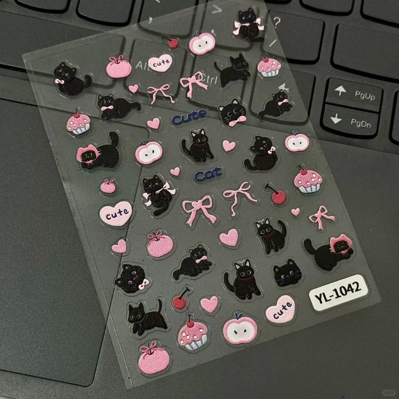 Adhesivo 3D con diseño de gato - Nail Art Vintage reseña y precio