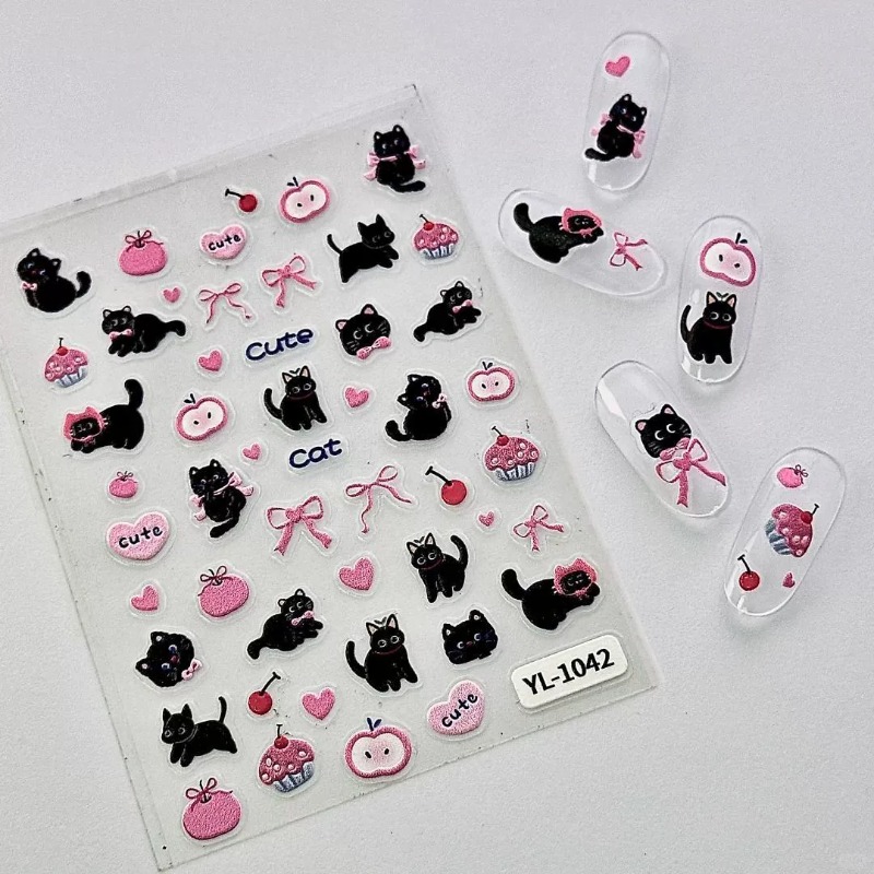 Adhesivo 3D con diseño de gato - Nail Art Vintage reseña y precio