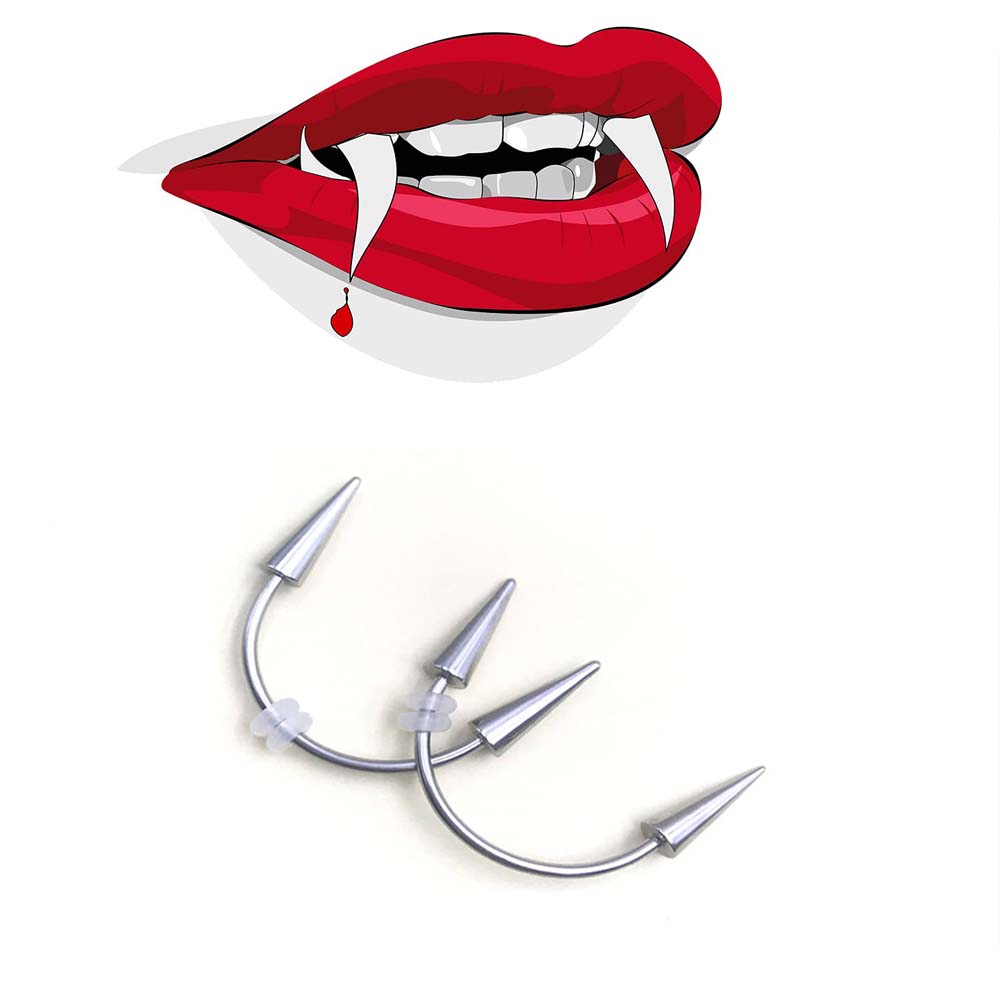 WKOUD-Piercing de acero inoxid - Nail Art Vampire reseña y precio