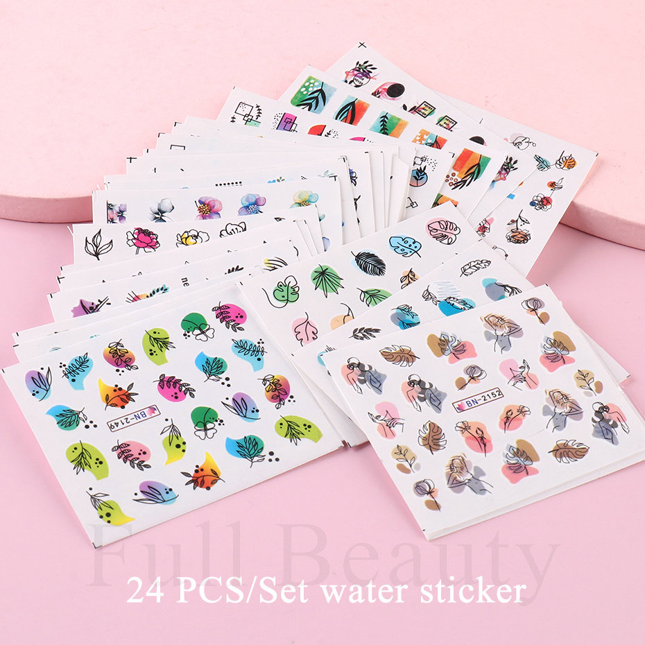 24 unids/set Primavera Verano  - Nail Art Full Design reseña y precio
